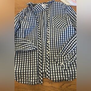 Vineyard Vines Navy and White Checkered Button Down Shirt